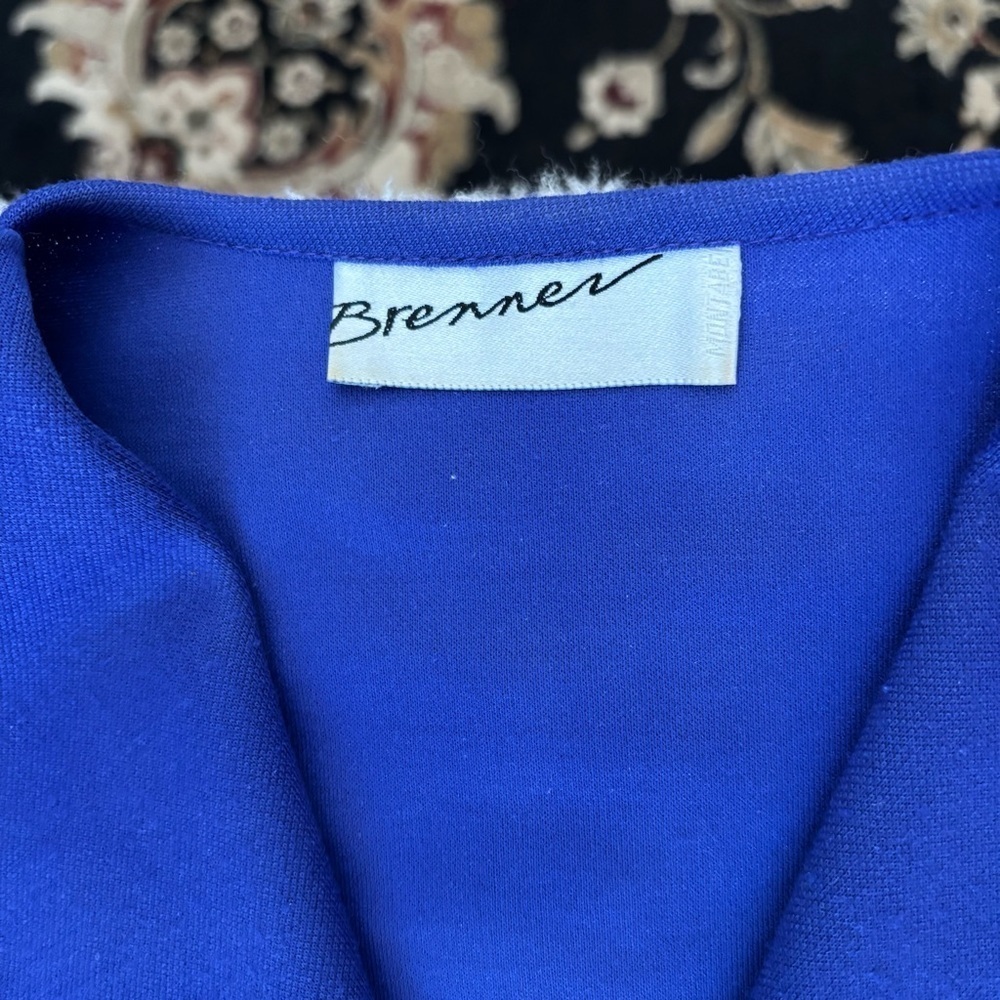 Brenner Vintage Elegant Blue Women's Dress size Medium - Picture 7 of 16